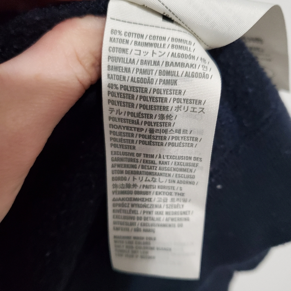 Y2K Abercrombie & Fitch Navy Blue Hoodie Button-Up Jacket Size Medium 2000s - Picture 8 of 8